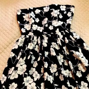 Flowery Black and White Cocktail Dress
